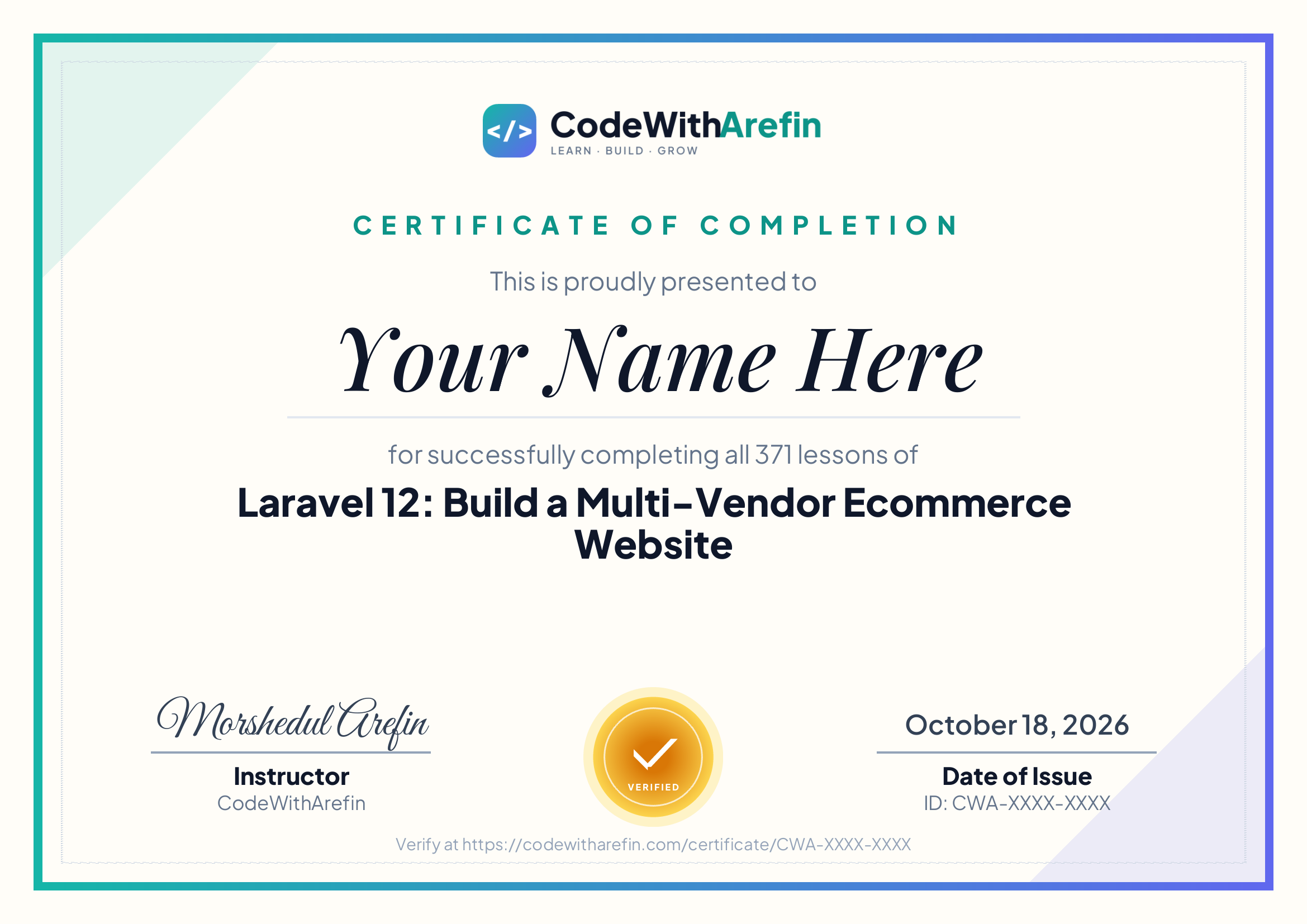 Certificate preview